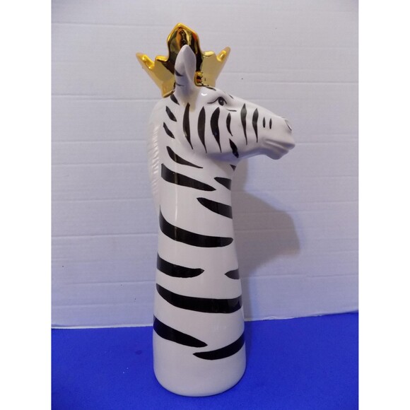 NEW Ceramic Zebra Vase Figurine Statue - Picture 5 of 6